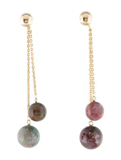 Pre-owned Earrings 14k Jasper Drop  In Multi