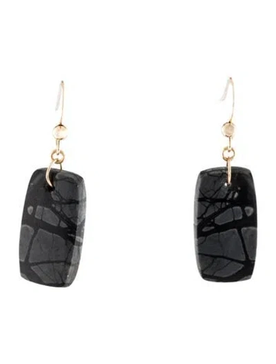 Pre-owned Earrings 14k Jasper Drop  In Multi