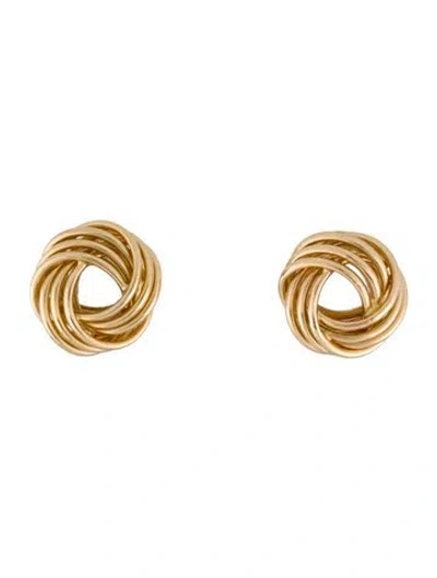 Pre-owned Earrings 14k Knot Stud  In Multi