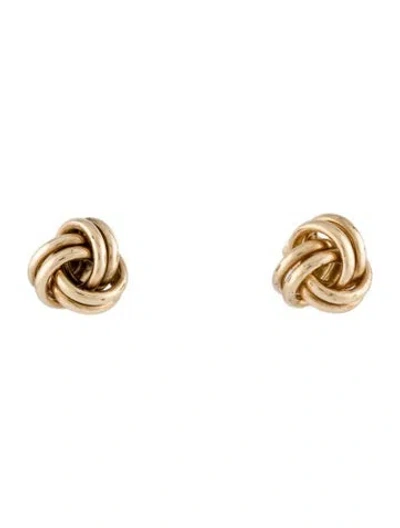 Pre-owned Earrings 14k Knot Stud  In Multi