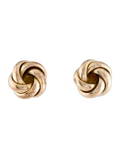 Pre-owned Earrings 14k Knot Stud  In Multi