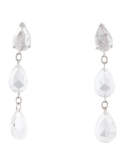 Pre-owned Earrings 14k Lab-grown Diamond Drop  In Multi
