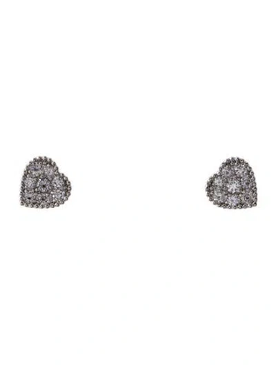 Pre-owned Earrings 14k Lab-grown Diamond Heart Stud  In Multi