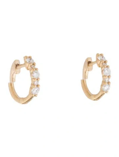 Pre-owned Earrings 14k Lab-grown Diamond Hoop Huggie  In Multi