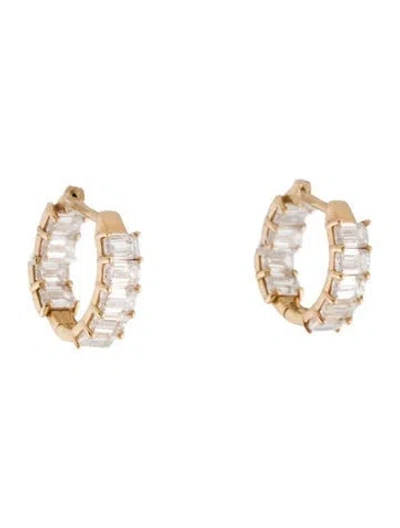 Pre-owned Earrings 14k Lab-grown Diamond Huggie  In Multi