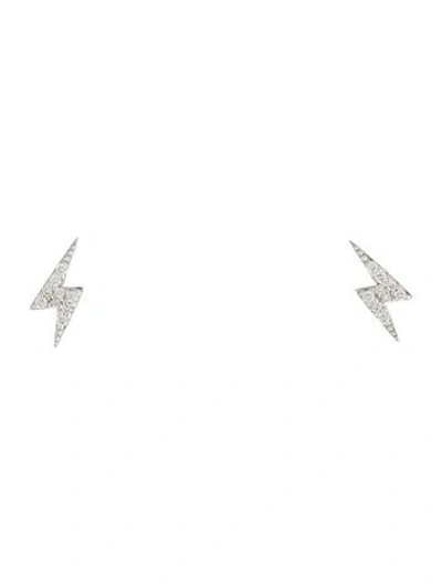 Pre-owned Earrings 14k Lab-grown Diamond Lightning Bolt Stud  In Multi