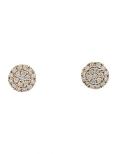 Pre-owned Earrings 14k Lab-grown Diamond Pave Stud  In Multi