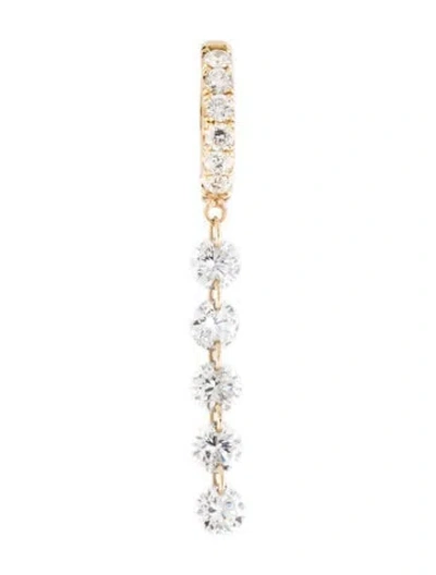 Pre-owned Earrings 14k Lab-grown Diamond Single Drop Earring In Multi