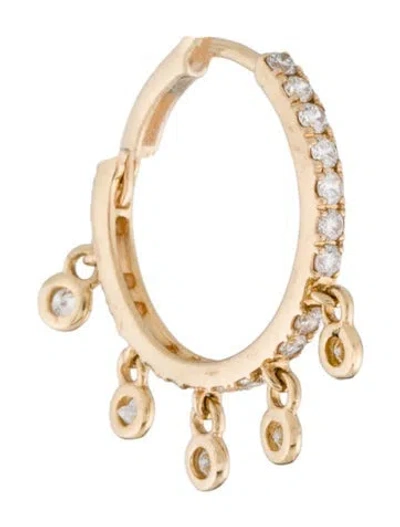 Pre-owned Earrings 14k Lab-grown Diamond Single Hoop Earring In Multi