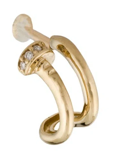 Pre-owned Earrings 14k Lab-grown Diamond Single Huggie Earring In Multi