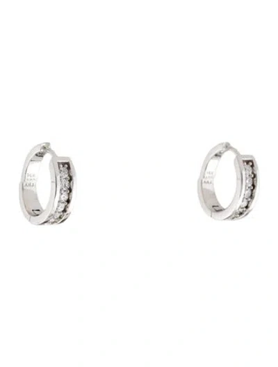 Pre-owned Earrings 14k Lab-grown Diamond Small Hoop  In Multi