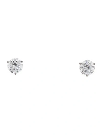 Pre-owned Earrings 14k Lab-grown Diamond Soliatire Stud  In Multi