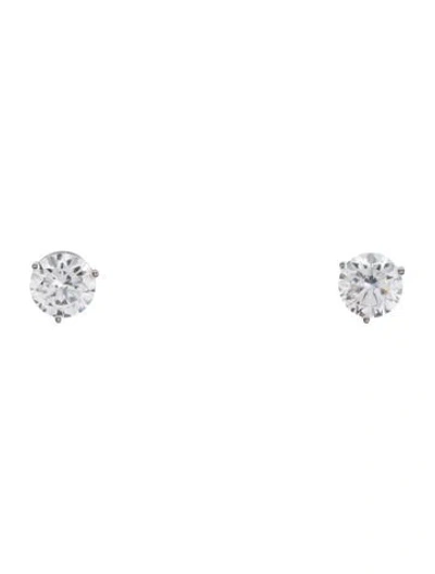 Pre-owned Earrings 14k Lab-grown Diamond Soliatire Stud  In Multi