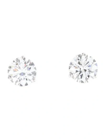 Pre-owned Earrings 14k Lab-grown Diamond Solitaire Stud  In Multi