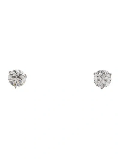 Pre-owned Earrings 14k Lab-grown Diamond Solitaire Stud  In Multi