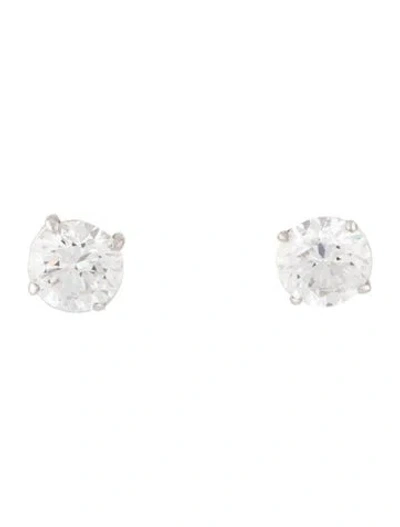 Pre-owned Earrings 14k Lab-grown Diamond Solitaire Studs In Multi