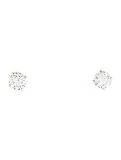 Pre-owned Earrings 14k Lab-grown Diamond Stud  In Multi