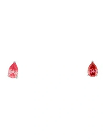 Pre-owned Earrings 14k Lab-grown Diamond Stud  In Multi