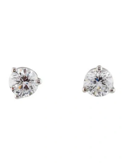 Pre-owned Earrings 14k Lab-grown Diamond Stud  In Multi
