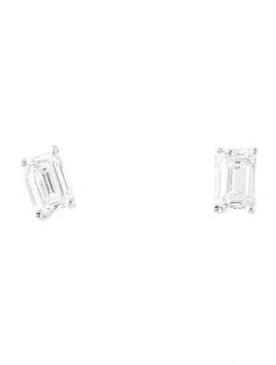 Pre-owned Earrings 14k Lab-grown Diamond Stud  In Multi