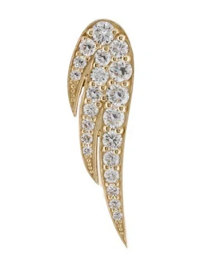 Pre-owned Earrings 14k Lab-grown Diamond Wing Ear Climber In Transparent
