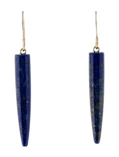 Pre-owned Earrings 14k Lapis Lazuli Drop  In Multi