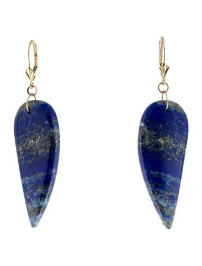 Pre-owned Earrings 14k Lapis Lazuli Drop  In Multi