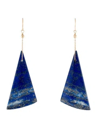 Pre-owned Earrings 14k Lapis Lazuli Drop  In Multi