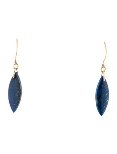 Pre-owned Earrings 14k Lapis Lazuli Drop  In Multi