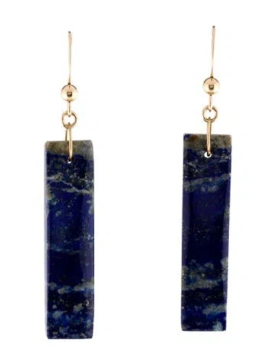 Pre-owned Earrings 14k Lapis Lazuli Drop  In Multi