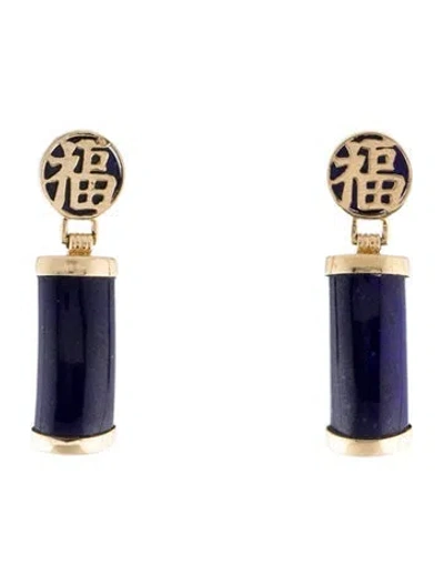 Pre-owned Earrings 14k Lapis Lazuli Drop  In Multi