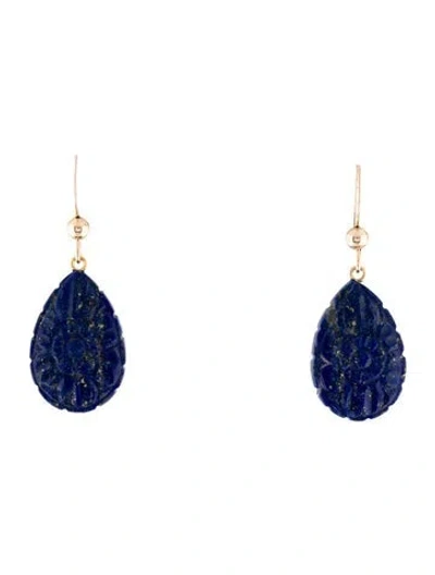 Pre-owned Earrings 14k Lapis Lazuli Drop  In Multi