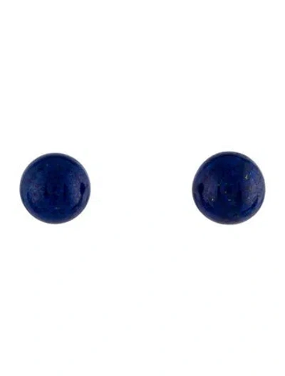 Pre-owned Earrings 14k Lapis Lazuli Stud  In Multi