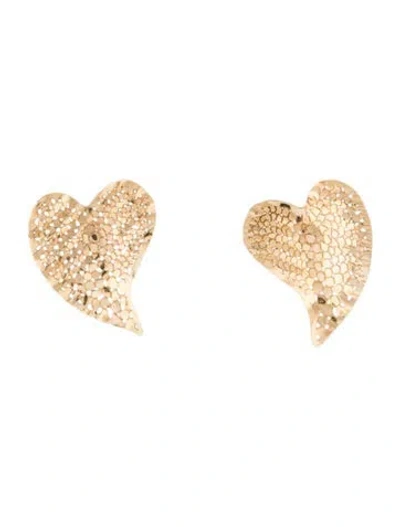 Pre-owned Earrings 14k Leaf Stud  In Multi