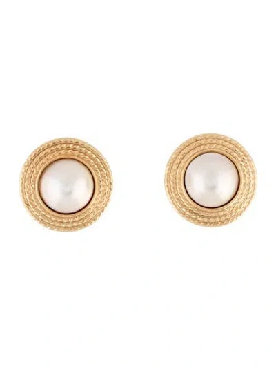 Pre-owned Earrings 14k Mabé Pearl Earclip  In Multi