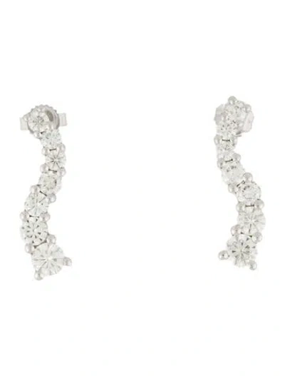 Pre-owned Earrings 14k Moissanite Drop  In Multi