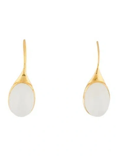 Pre-owned Earrings 14k Moonstone Drop  In Multi