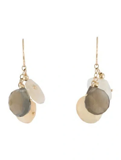 Pre-owned Earrings 14k Moonstone Drop  In Multi