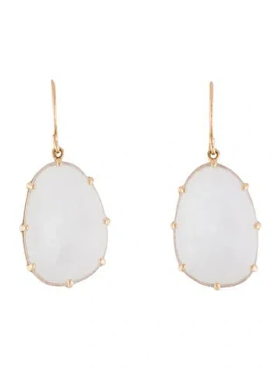Pre-owned Earrings 14k Moonstone Drop  In Multi