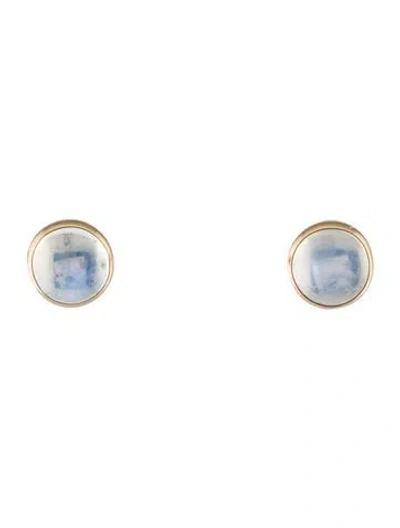 Pre-owned Earrings 14k Moonstone Stud  In Multi