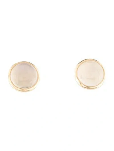 Pre-owned Earrings 14k Moonstone Stud  In Multi
