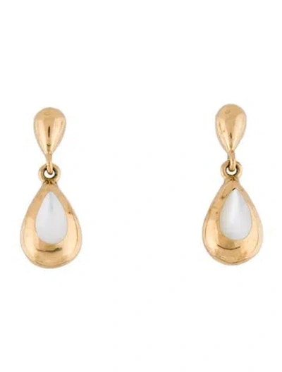 Pre-owned Earrings 14k Mother Of Pearl Drop  In Multi
