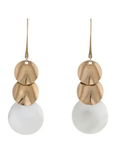 Pre-owned Earrings 14k Mother Of Pearl Drop  In Multi