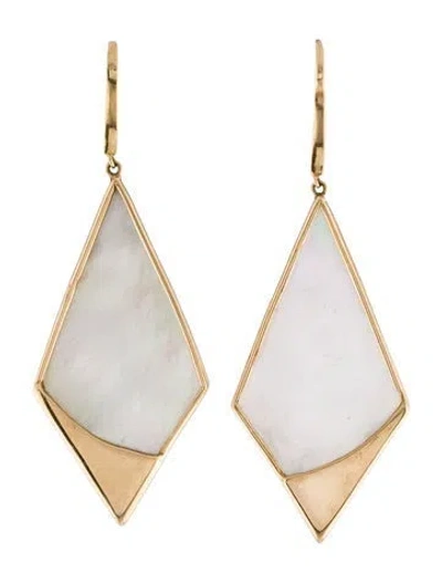 Pre-owned Earrings 14k Mother Of Pearl Drop  In Multi
