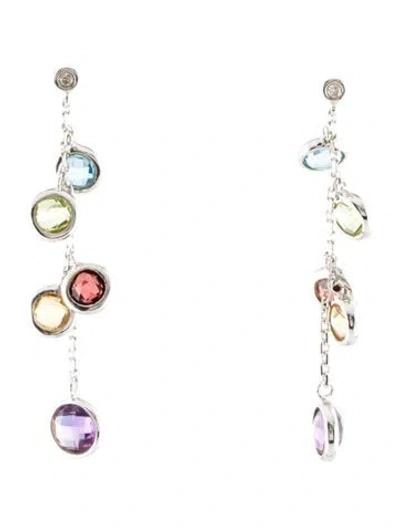Pre-owned Earrings 14k Multistone & Diamond Drop