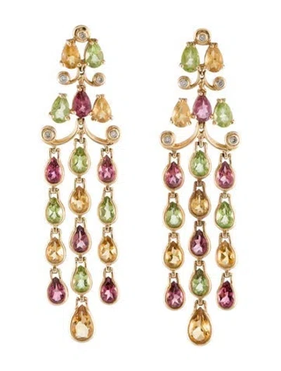 Pre-owned Earrings 14k Multistone Chandelier
