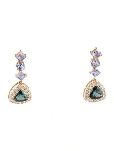 Pre-owned Earrings 14k Multistone Drop