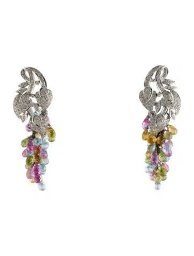 Pre-owned Earrings 14k Multistone Drop