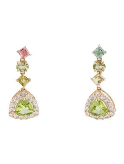 Pre-owned Earrings 14k Multistone Drop