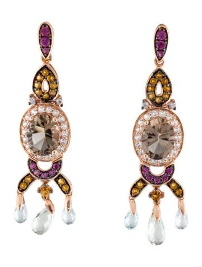 Pre-owned Earrings 14k Multistone Drop
